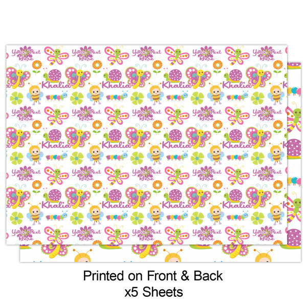 Butterflies Wrapping Paper Sheet - Double Sided - Front