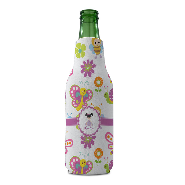 Butterflies Zipper Bottle Cooler - FRONT (bottle)
