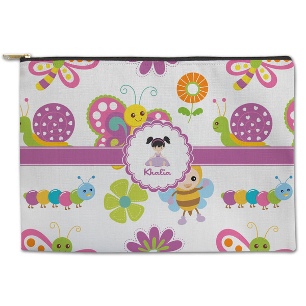 Custom Butterflies Zipper Pouch - Large - 12.5"x8.5" (Personalized)