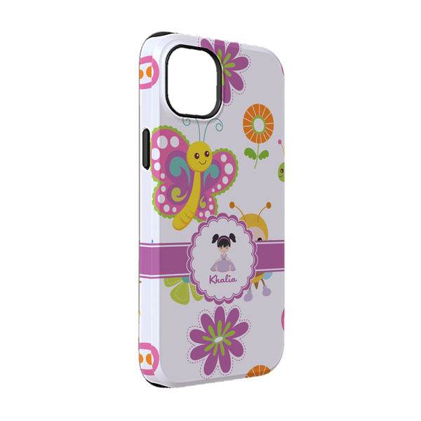 Custom Butterflies iPhone Case - Rubber Lined - iPhone 14 Pro (Personalized)