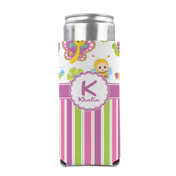 Butterflies & Stripes 12oz Tall Can Sleeve - FRONT (on can)