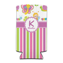 Butterflies & Stripes Can Cooler (tall 12 oz) (Personalized)