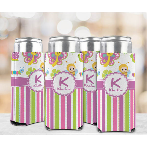 Butterflies & Stripes 12oz Tall Can Sleeve - Set of 4 - LIFESTYLE
