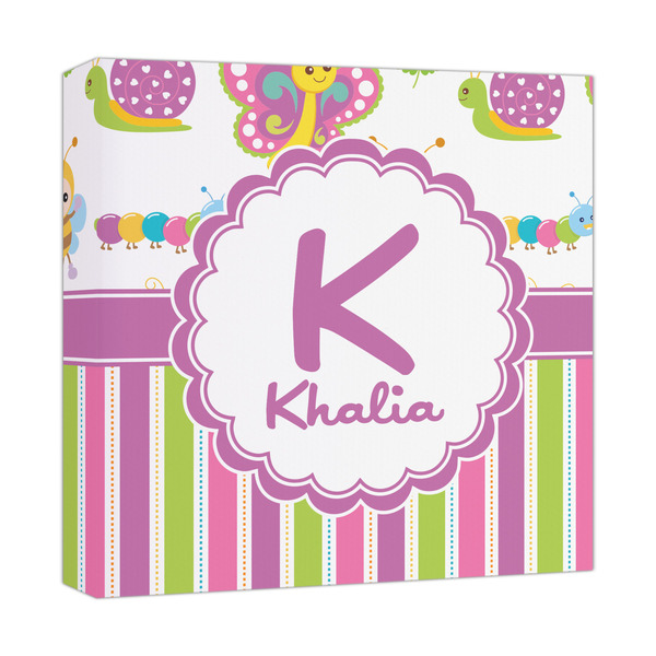 Custom Butterflies & Stripes Canvas Print - 12x12 (Personalized)