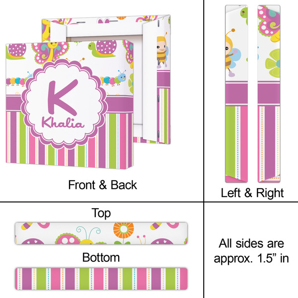 Butterflies & Stripes 12x12 - Canvas Print - Approval