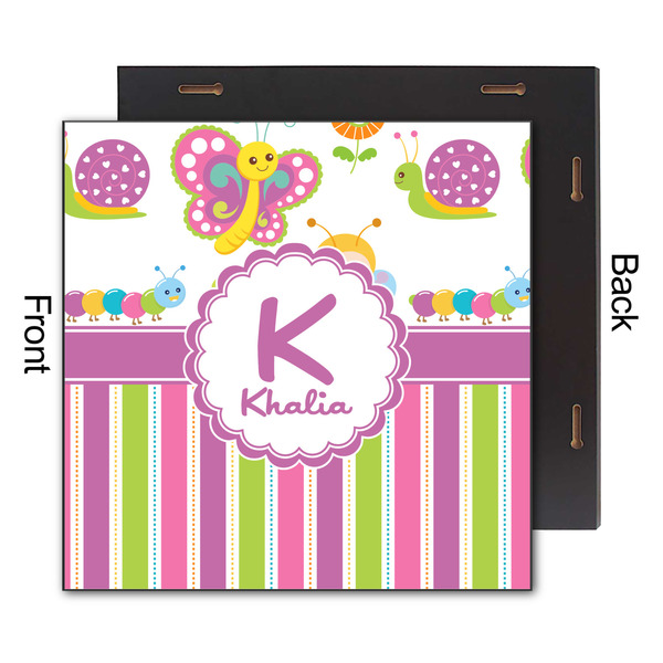 Butterflies & Stripes 12x12 Wood Print - Front & Back View