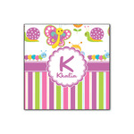 Butterflies & Stripes Wood Print - 12x12 (Personalized)