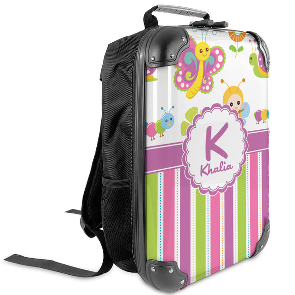 Custom Butterflies & Stripes Kids Hard Shell Backpack (Personalized)