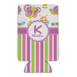 Butterflies & Stripes Can Cooler (16 oz) (Personalized)