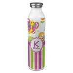 Butterflies & Stripes 20oz Stainless Steel Water Bottle - Full Print (Personalized)
