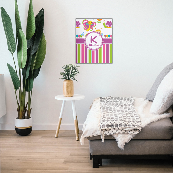 Butterflies & Stripes 20x24 Wood Print - In Context