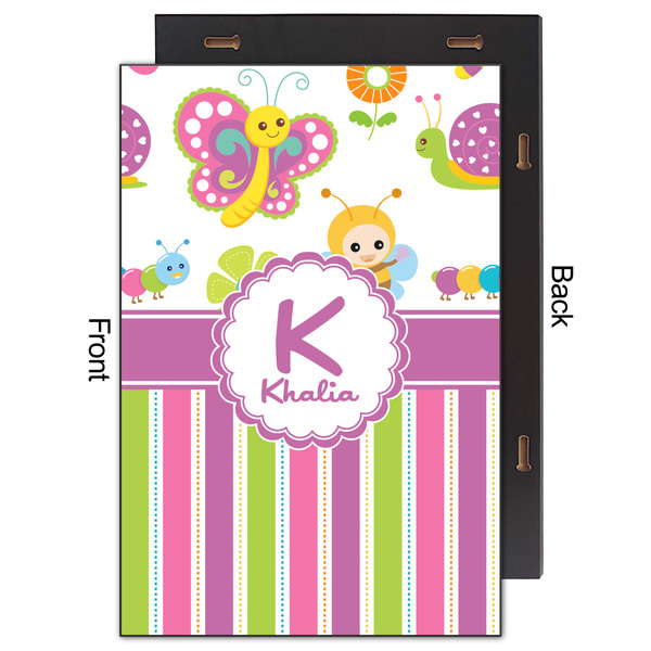 Butterflies & Stripes 20x30 Wood Print - Front & Back View