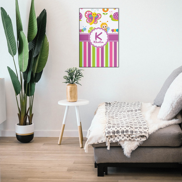 Butterflies & Stripes 20x30 Wood Print - In Context