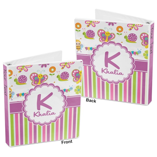 Butterflies & Stripes 3-Ring Binder Front and Back