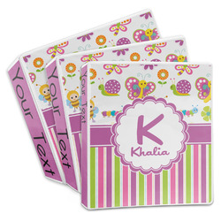 Butterflies & Stripes 3-Ring Binder (Personalized)