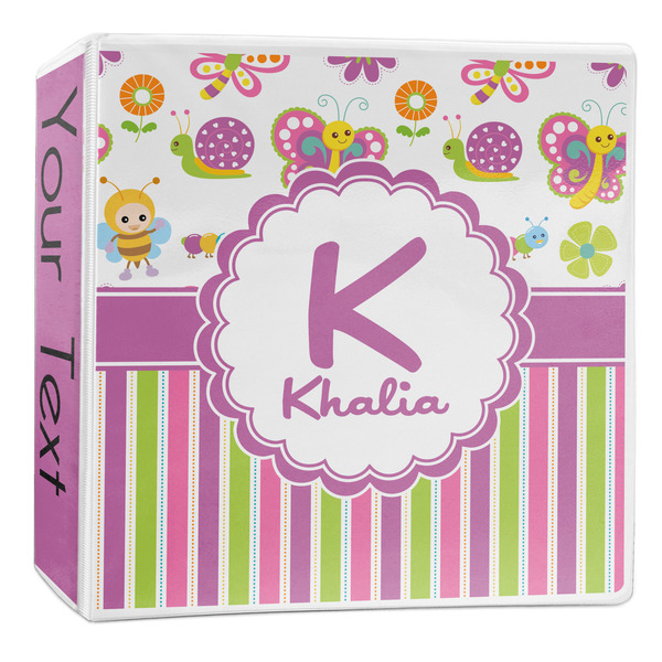 Custom Butterflies & Stripes 3-Ring Binder - 2 inch (Personalized)