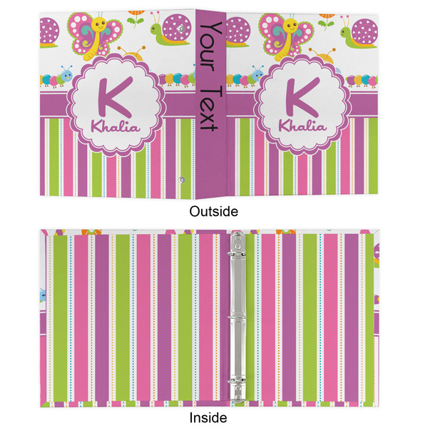Butterflies & Stripes 3 Ring Binders - Full Wrap - 1" - APPROVAL