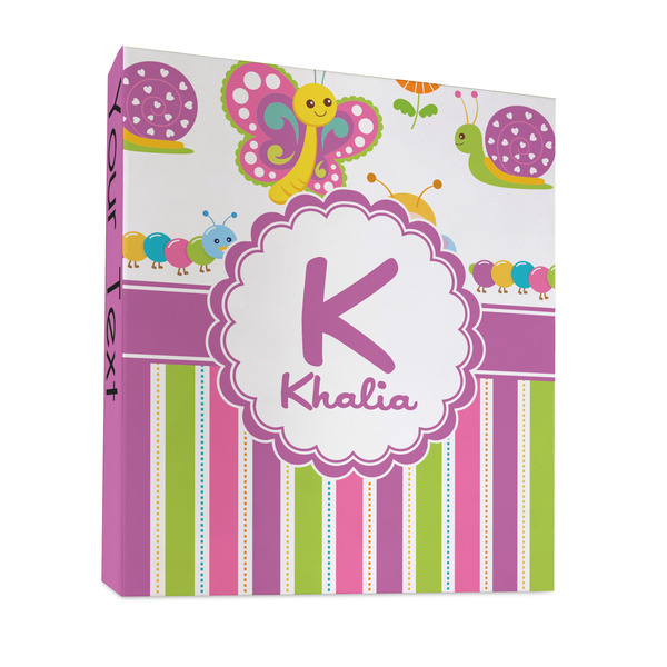 Custom Butterflies & Stripes 3 Ring Binder - Full Wrap - 1" (Personalized)