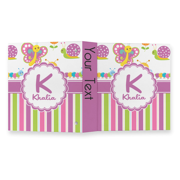 Butterflies & Stripes 3 Ring Binders - Full Wrap - 1" - OPEN OUTSIDE