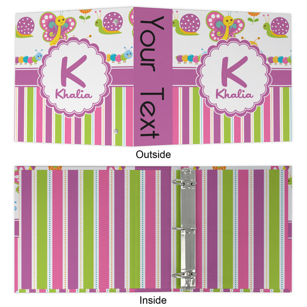 Butterflies & Stripes 3 Ring Binders - Full Wrap - 2" - APPROVAL