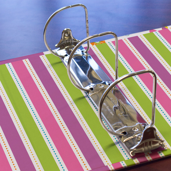 Butterflies & Stripes 3 Ring Binders - Full Wrap - 3" - DETAIL