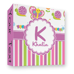 Butterflies & Stripes 3 Ring Binder - Full Wrap - 3" (Personalized)