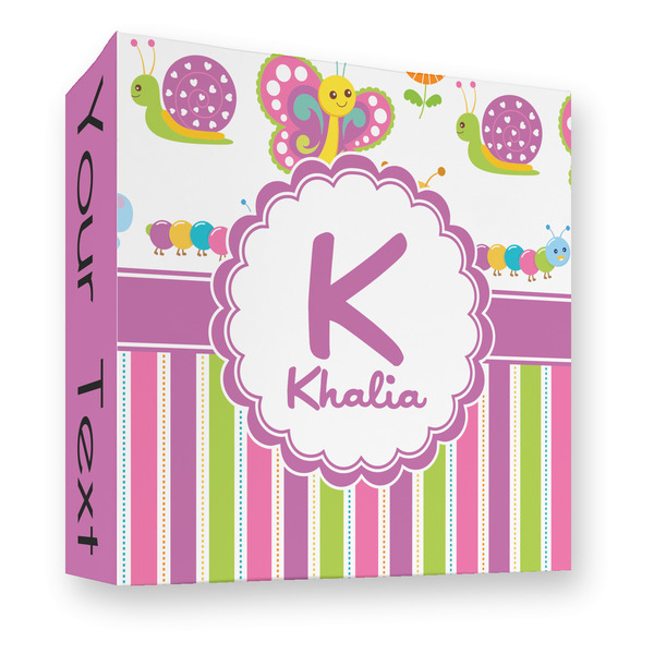 Custom Butterflies & Stripes 3 Ring Binder - Full Wrap - 3" (Personalized)