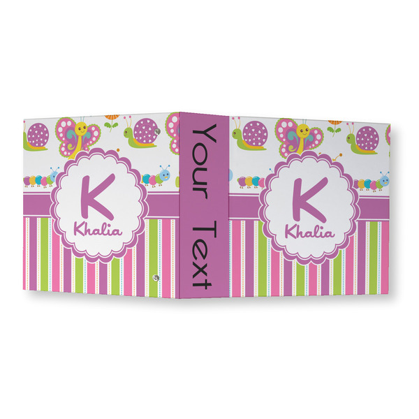 Butterflies & Stripes 3 Ring Binders - Full Wrap - 3" - OPEN OUTSIDE
