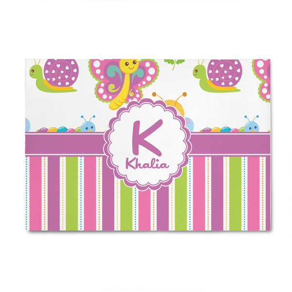 Custom Butterflies & Stripes 4' x 6' Patio Rug (Personalized)