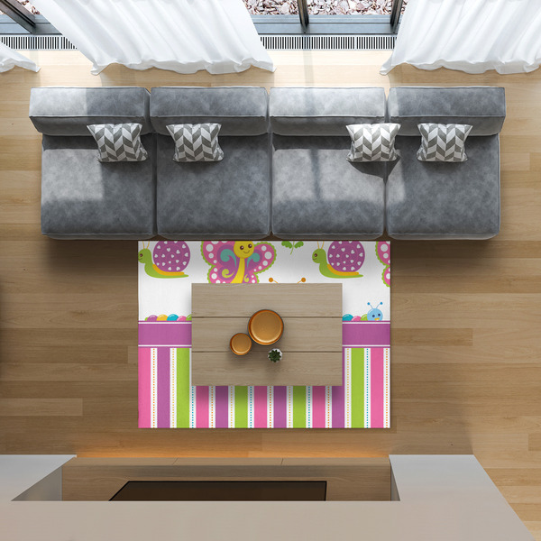 Butterflies & Stripes 5'x7' Indoor Area Rugs - IN CONTEXT