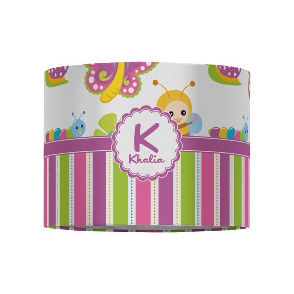 Butterflies & Stripes 8" Drum Lampshade - FRONT (Fabric)
