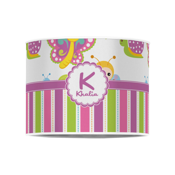 Butterflies & Stripes 8" Drum Lampshade - FRONT (Poly Film)