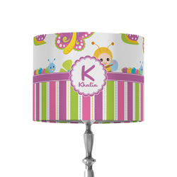 Butterflies & Stripes 8" Drum Lamp Shade - Fabric (Personalized)