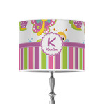 Butterflies & Stripes 8" Drum Lamp Shade - Poly-film (Personalized)