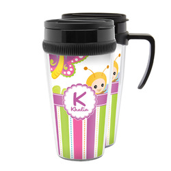 Butterflies & Stripes Acrylic Travel Mug (Personalized)
