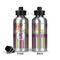Butterflies & Stripes Aluminum Water Bottle - Front and Back