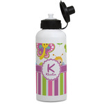 Butterflies & Stripes Water Bottles - Aluminum - 20 oz - White (Personalized)