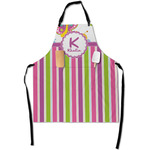 Butterflies & Stripes Apron With Pockets w/ Name and Initial