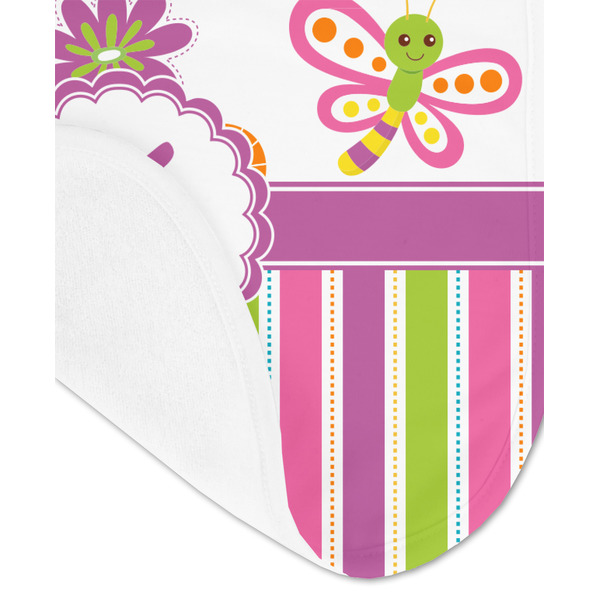 Butterflies & Stripes Baby Bib - AFT detail