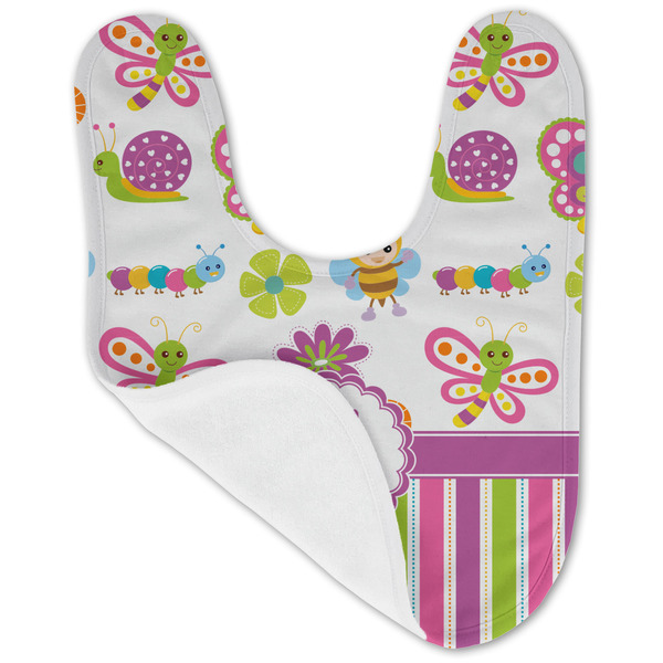 Butterflies & Stripes Baby Bib - AFT folded