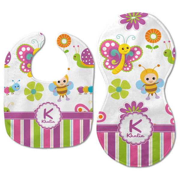 Butterflies & Stripes Baby Bib & Burp Set - Approval (new bib & burp)