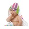Butterflies & Stripes Baby Hooded Towel on Child