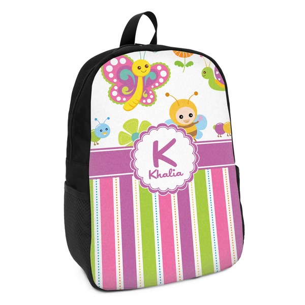 Custom Butterflies & Stripes Kids Backpack (Personalized)