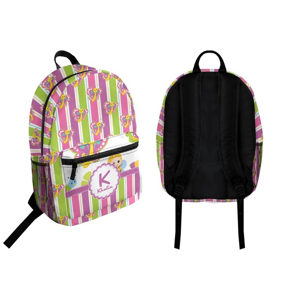 Butterflies & Stripes Backpack front and back - Apvl