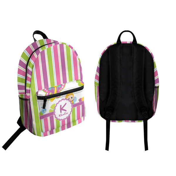 Butterflies & Stripes Backpack front and back - Apvl