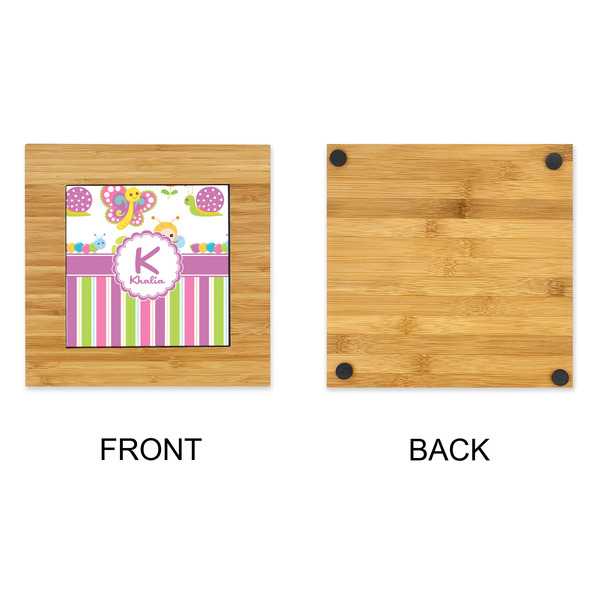 Butterflies & Stripes Bamboo Trivet with 6" Tile - APPROVAL