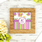 Butterflies & Stripes Bamboo Trivet with 6" Tile - LIFESTYLE