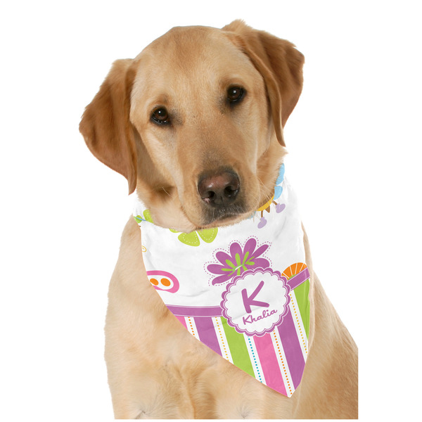 Custom Butterflies & Stripes Dog Bandana Scarf w/ Name and Initial