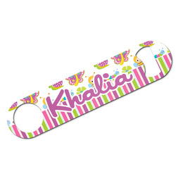 Butterflies & Stripes Bar Bottle Opener w/ Name and Initial