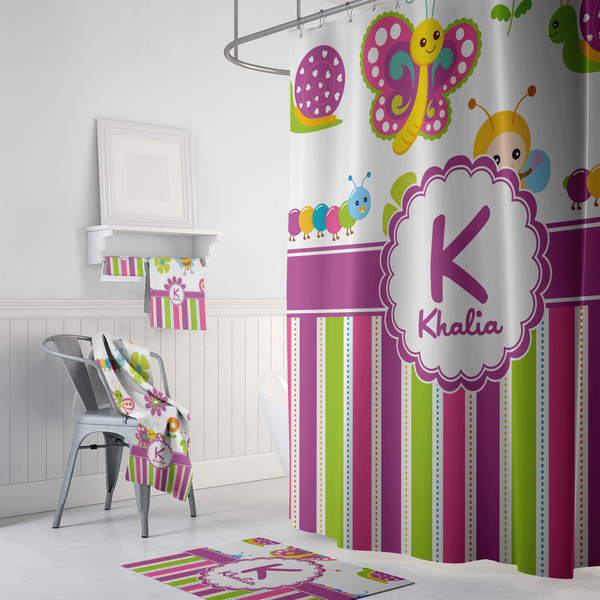 Butterflies & Stripes Bath Towel Sets - 3-piece - In Context